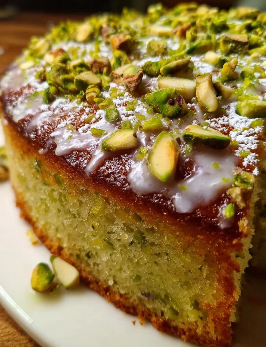 Pistachio Cake with Lemon and Almonds