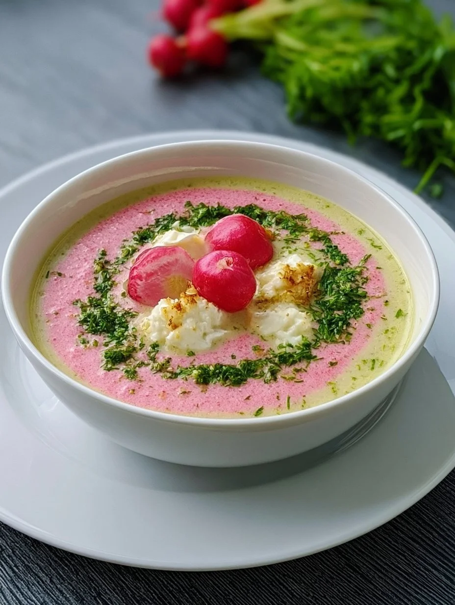 Radieschensuppe mit Ziegenfrischkäse