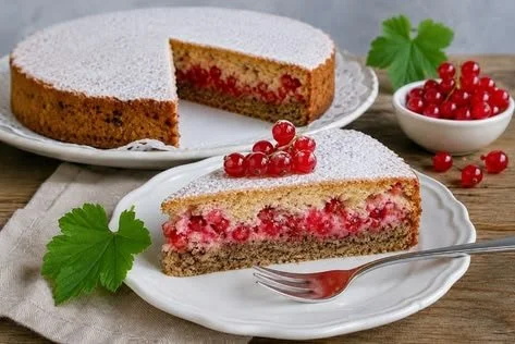 Ribiselkuchen mit Guss