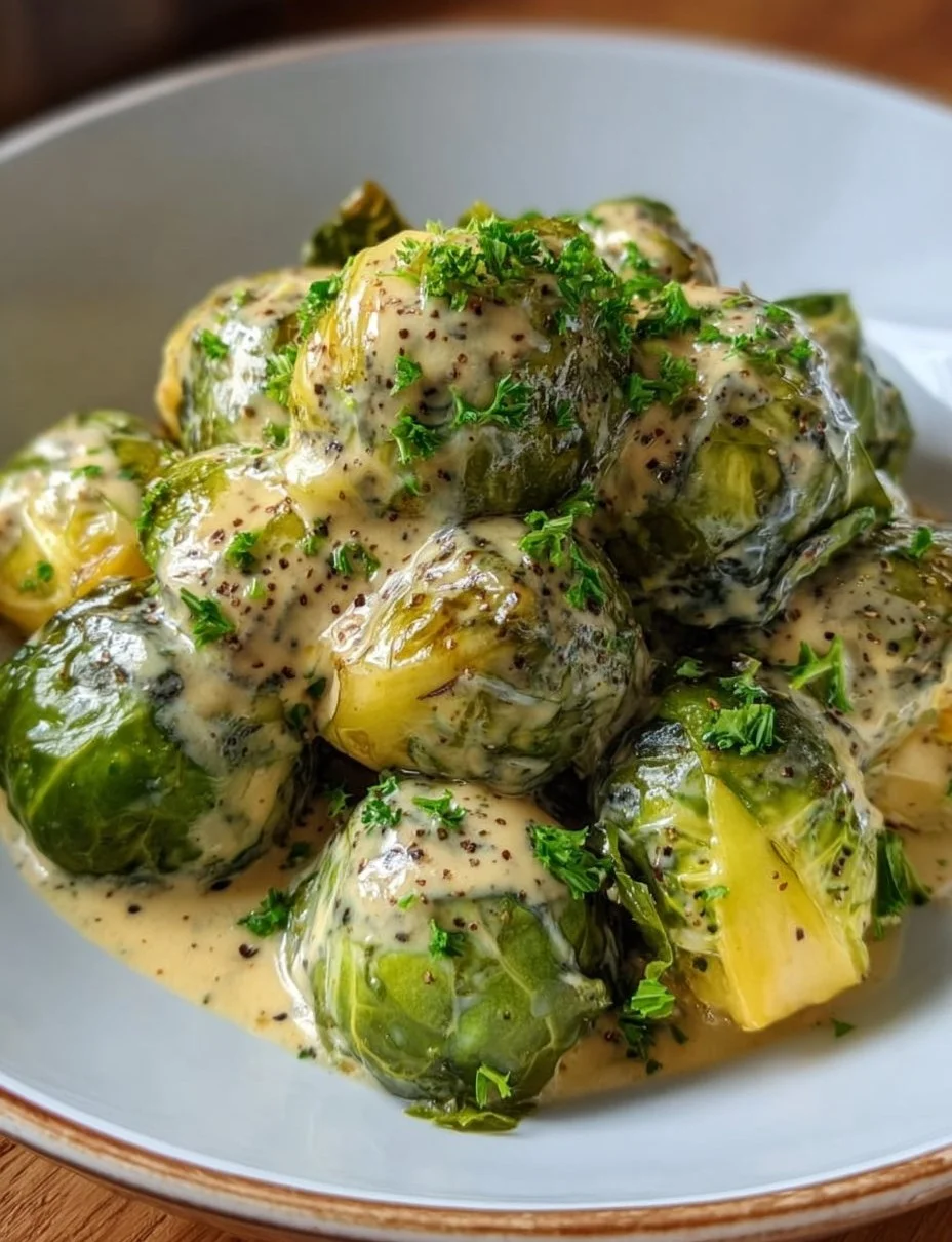 Rosenkohl in Frischkäse-Senfsauce