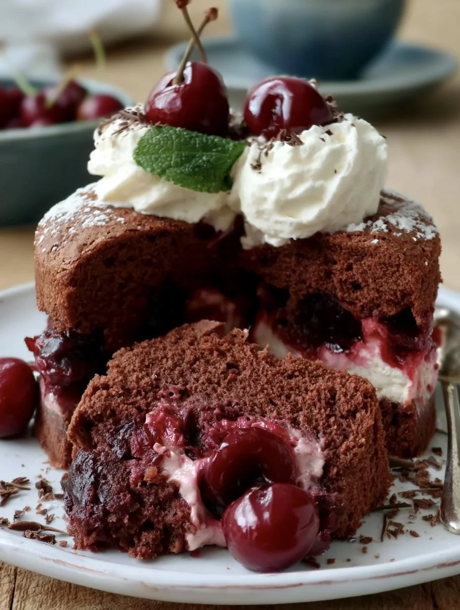 Rotweinkuchen mit Wein-Kirsch-Sahne