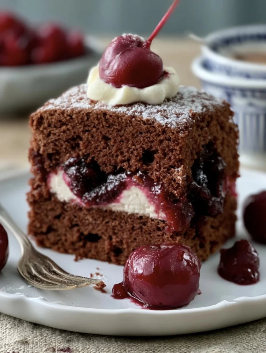 Rotweinkuchen mit Wein-Kirsch-Sahne
