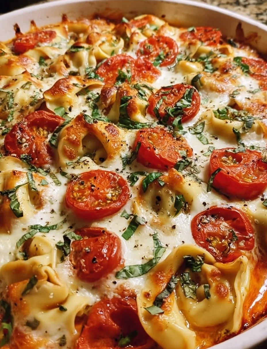 Schneller Tortellini-Auflauf mit Tomaten &amp; Mozzarella