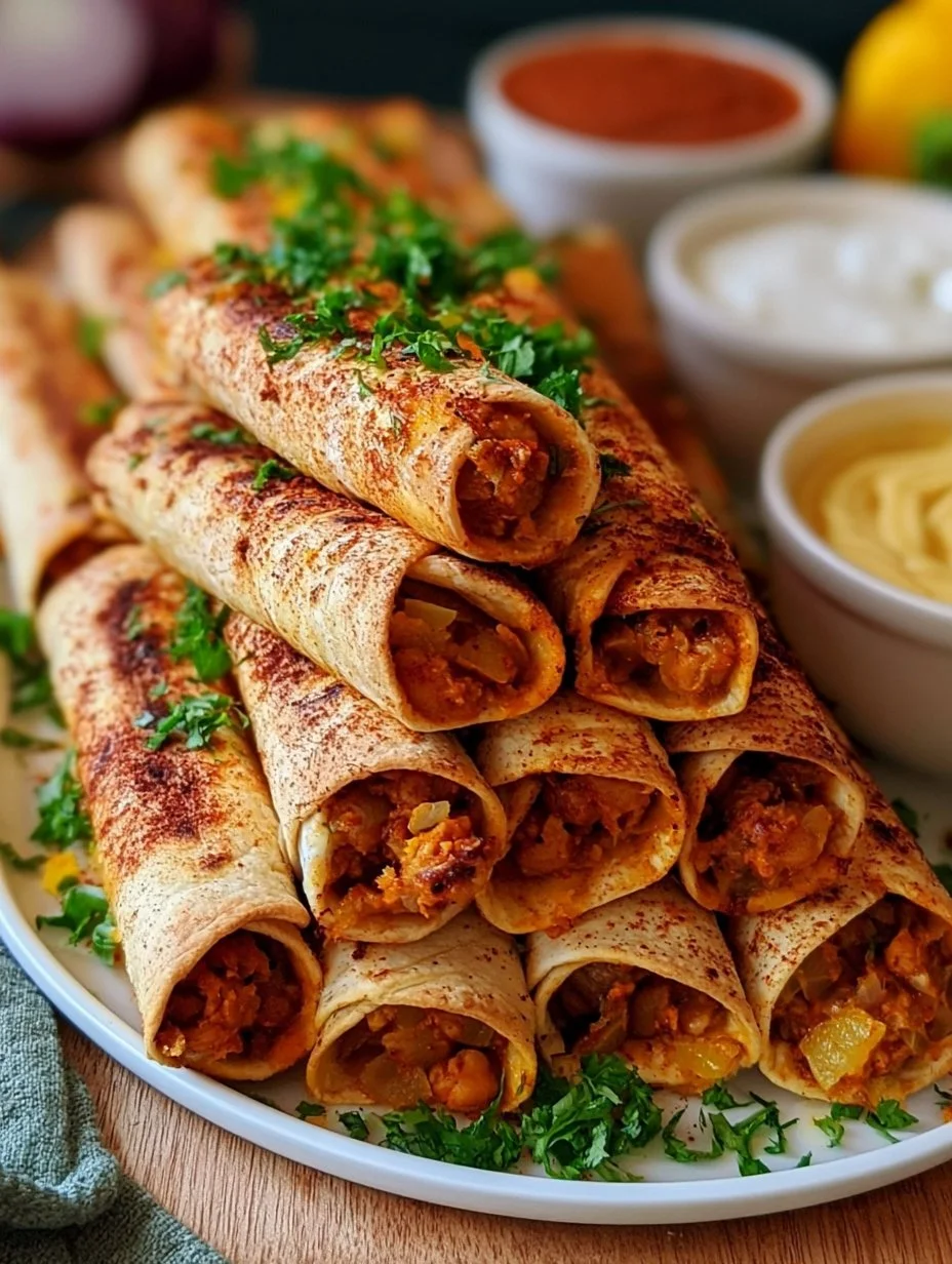 Taquitos mit Kichererbsenfüllung