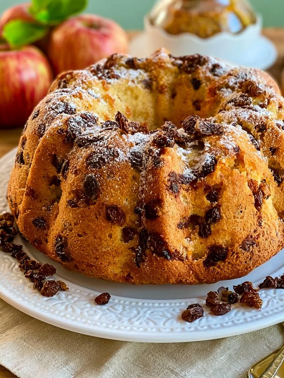 Apfel-Gugelhupf mit Rosinen