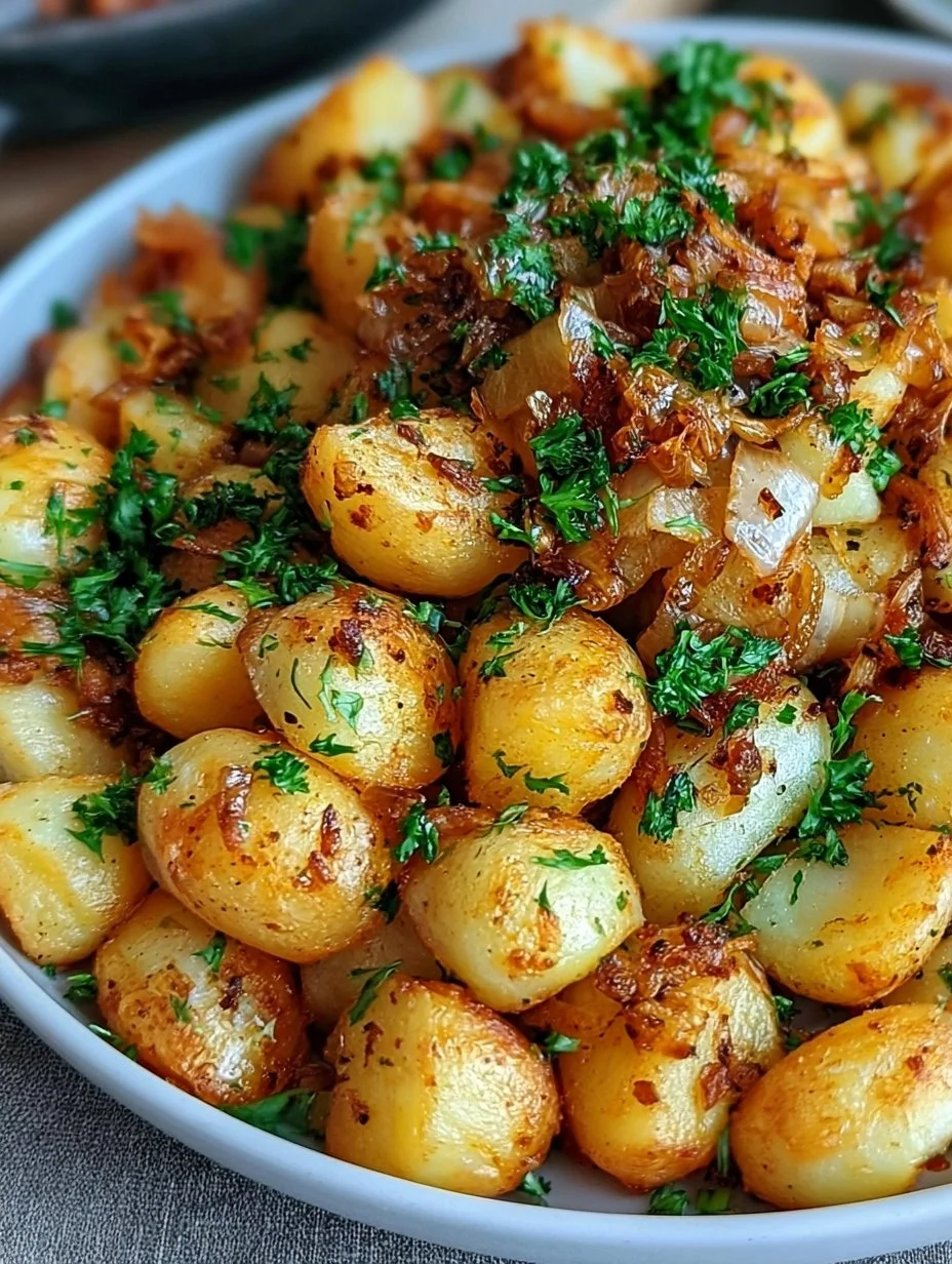 Bratkartoffeln aus gekochten Kartoffeln mit Zwiebeln in 20 Minuten