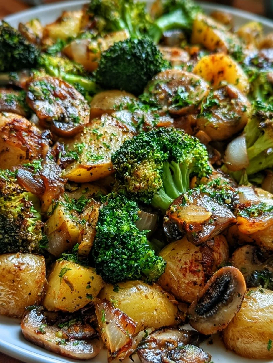 Brokkoli Kartoffel Pfanne mit Pilzen