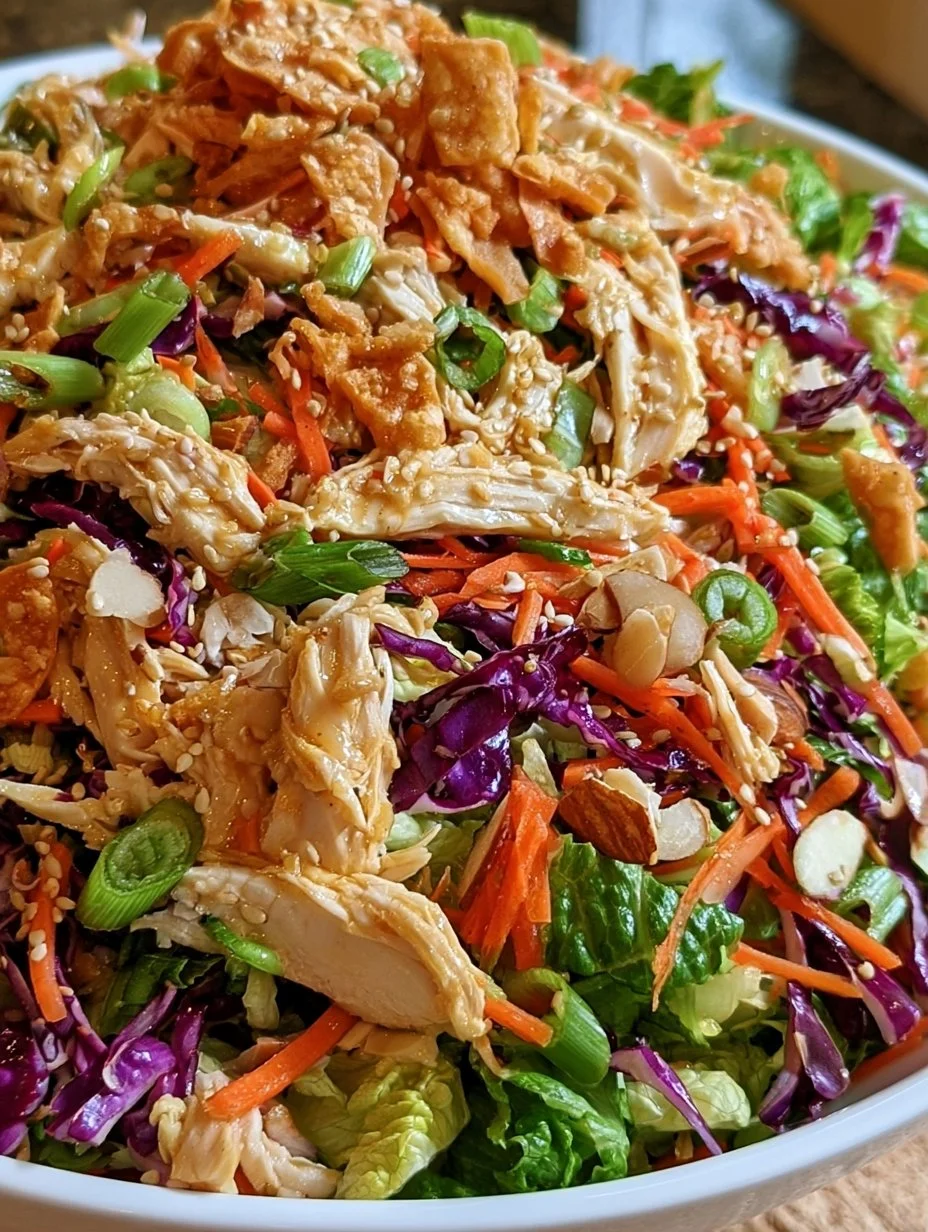 Chinesischer Hühnersalat mit frischem Gemüse und aromatischen Zutaten