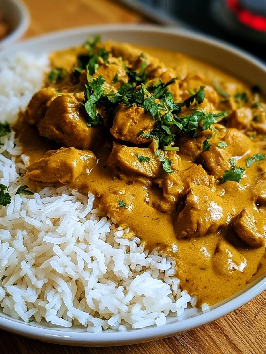 Curry-Geschnetzeltes mit Reis