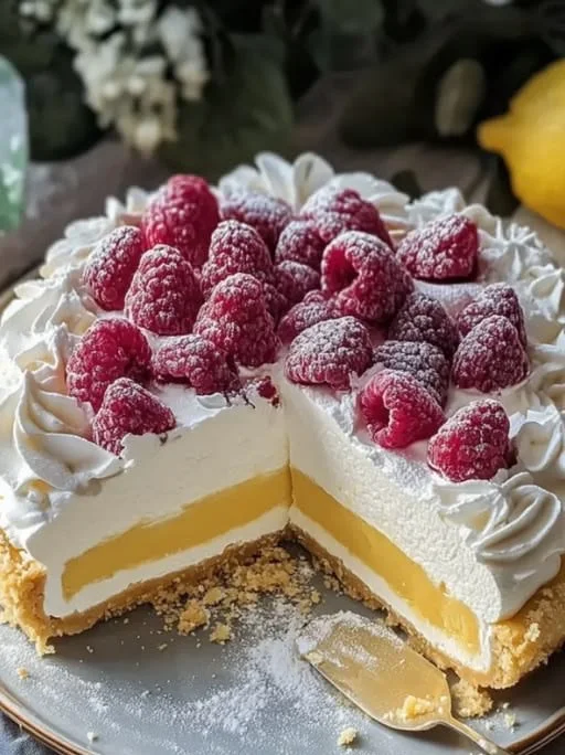 Dreifacher Zitronenmeringue Käsekuchen