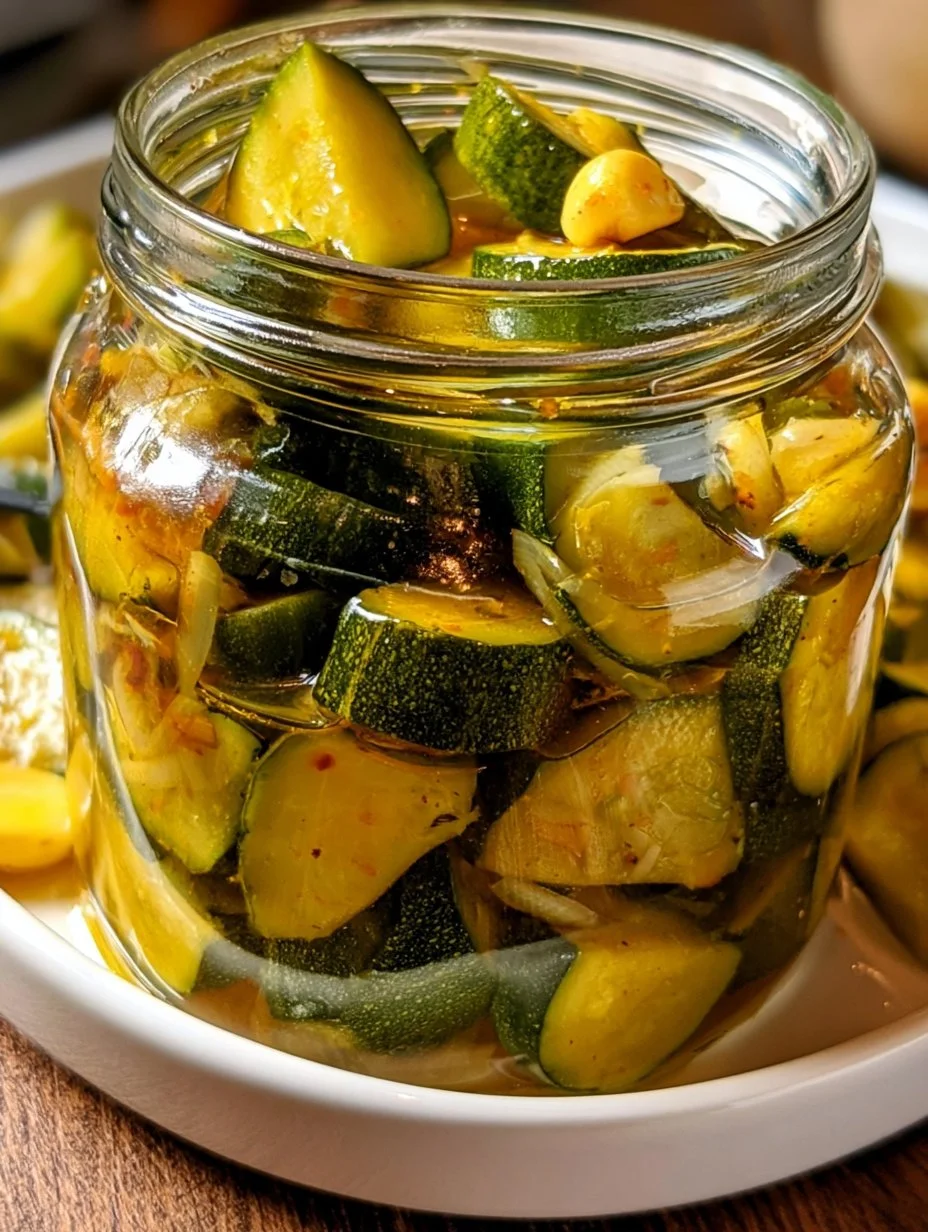 Eingelegte Curry- Zucchini im Glas | Rezept