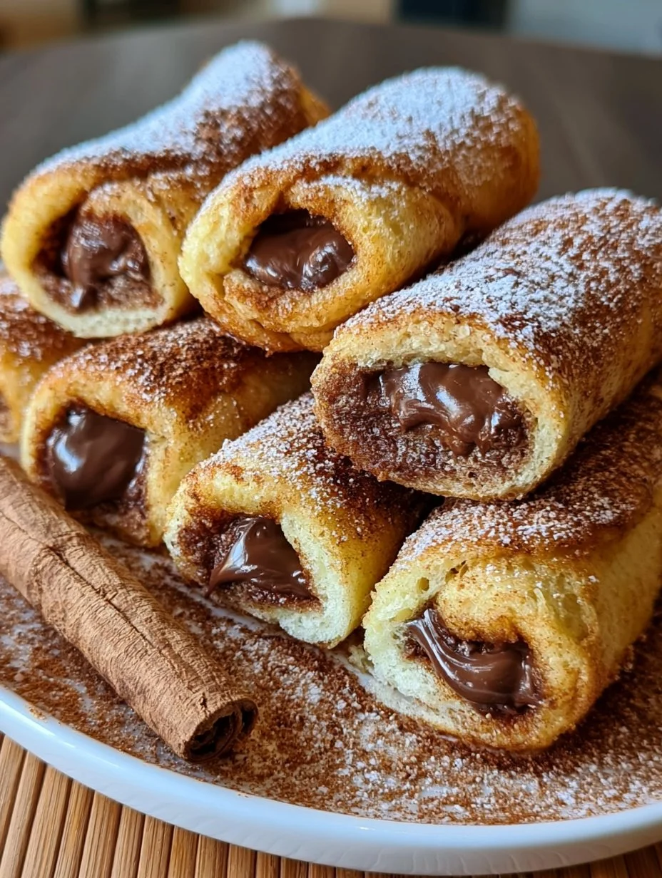 Geröstete Brötchen mit Nutella und Zimt