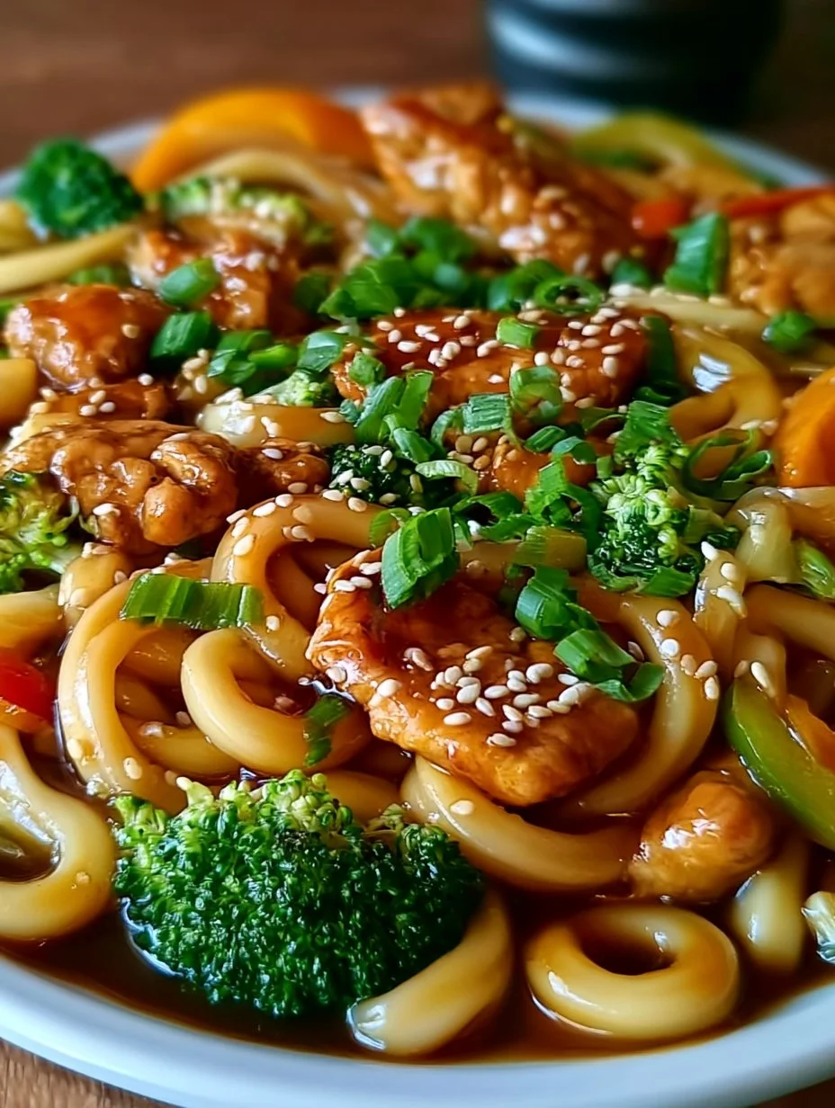 Hähnchen Teriyaki Udon-Nudeln