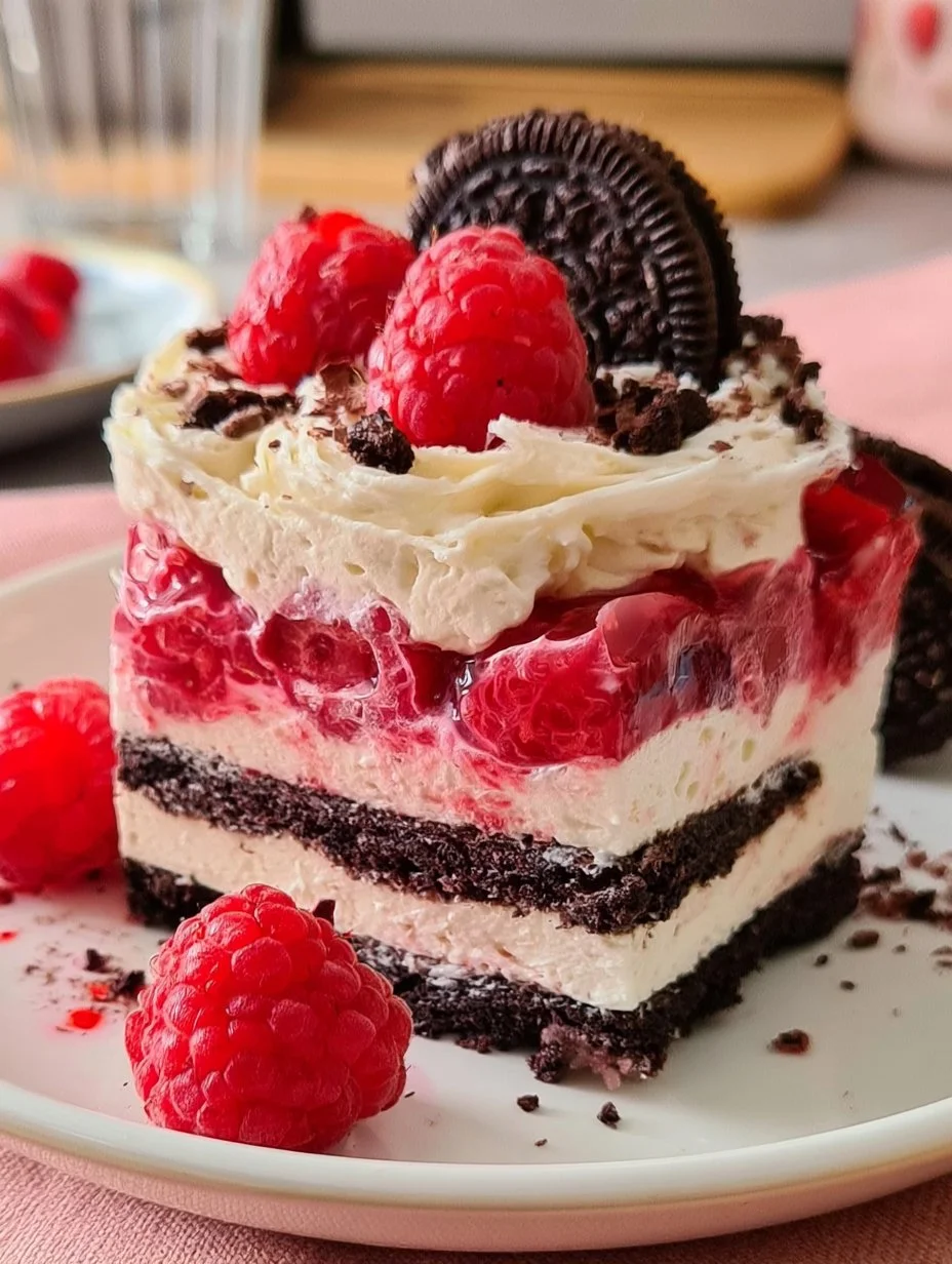 Himbeer-Oreo-Dessert