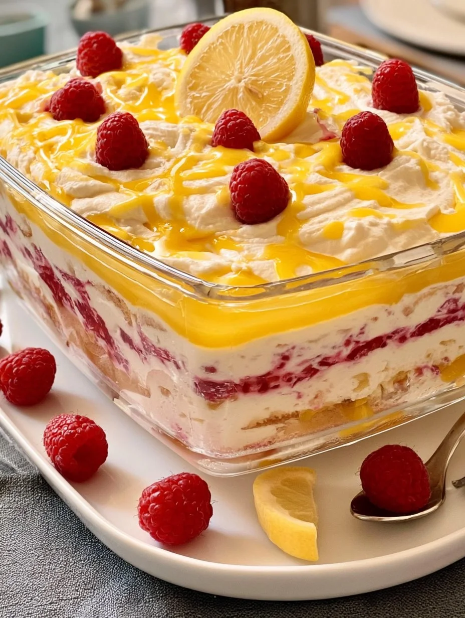 Lemon-Trifle mit Himbeeren