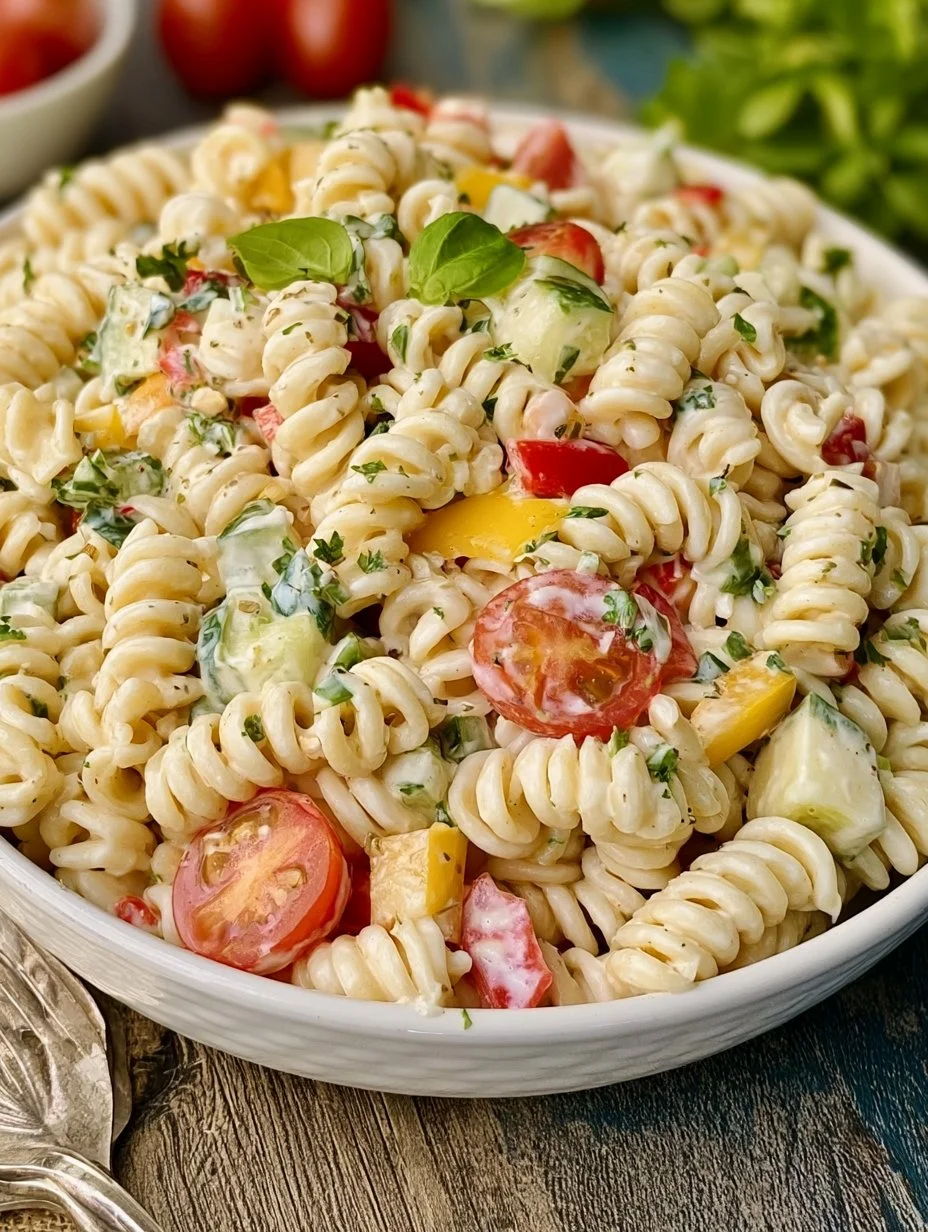 Nudelsalat mit Joghurt-Dressing