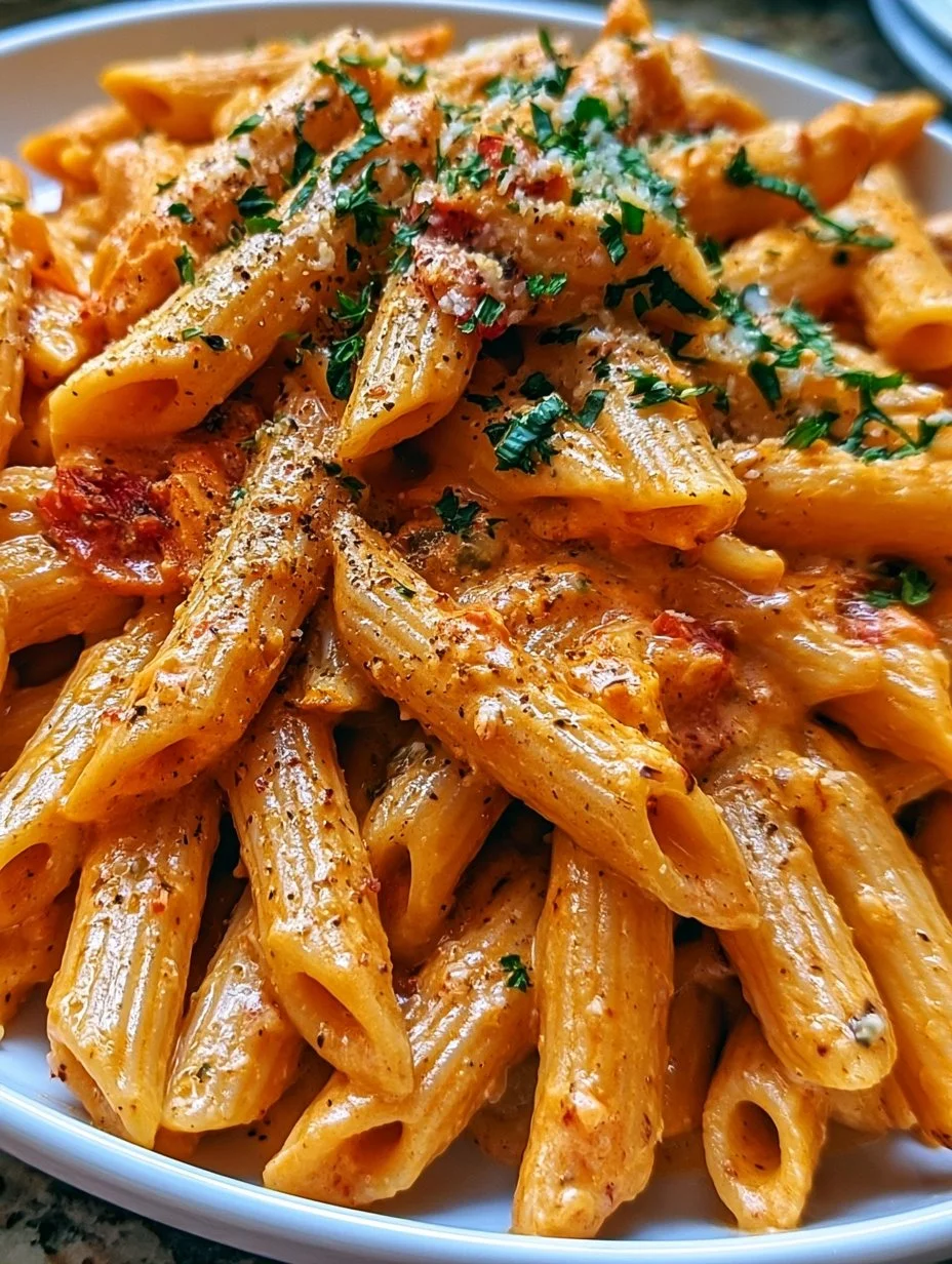 Penne in cremiger Paprikasoße