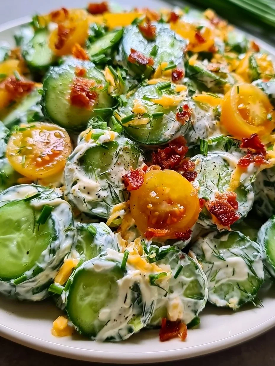 Ranch-Gurkensalat mit Speck – Der köstliche Grillbegleiter