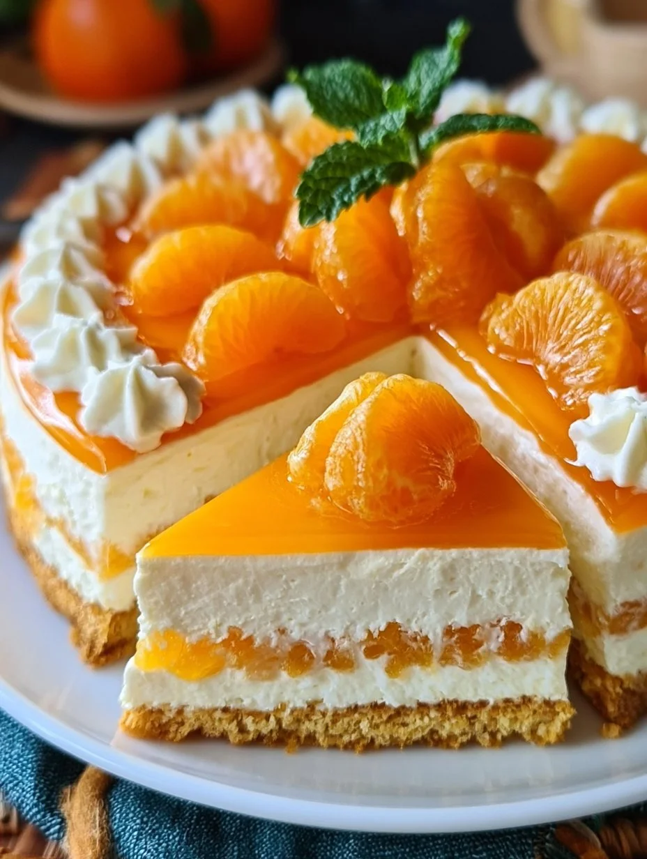 Schmandkuchen mit Mandarinen