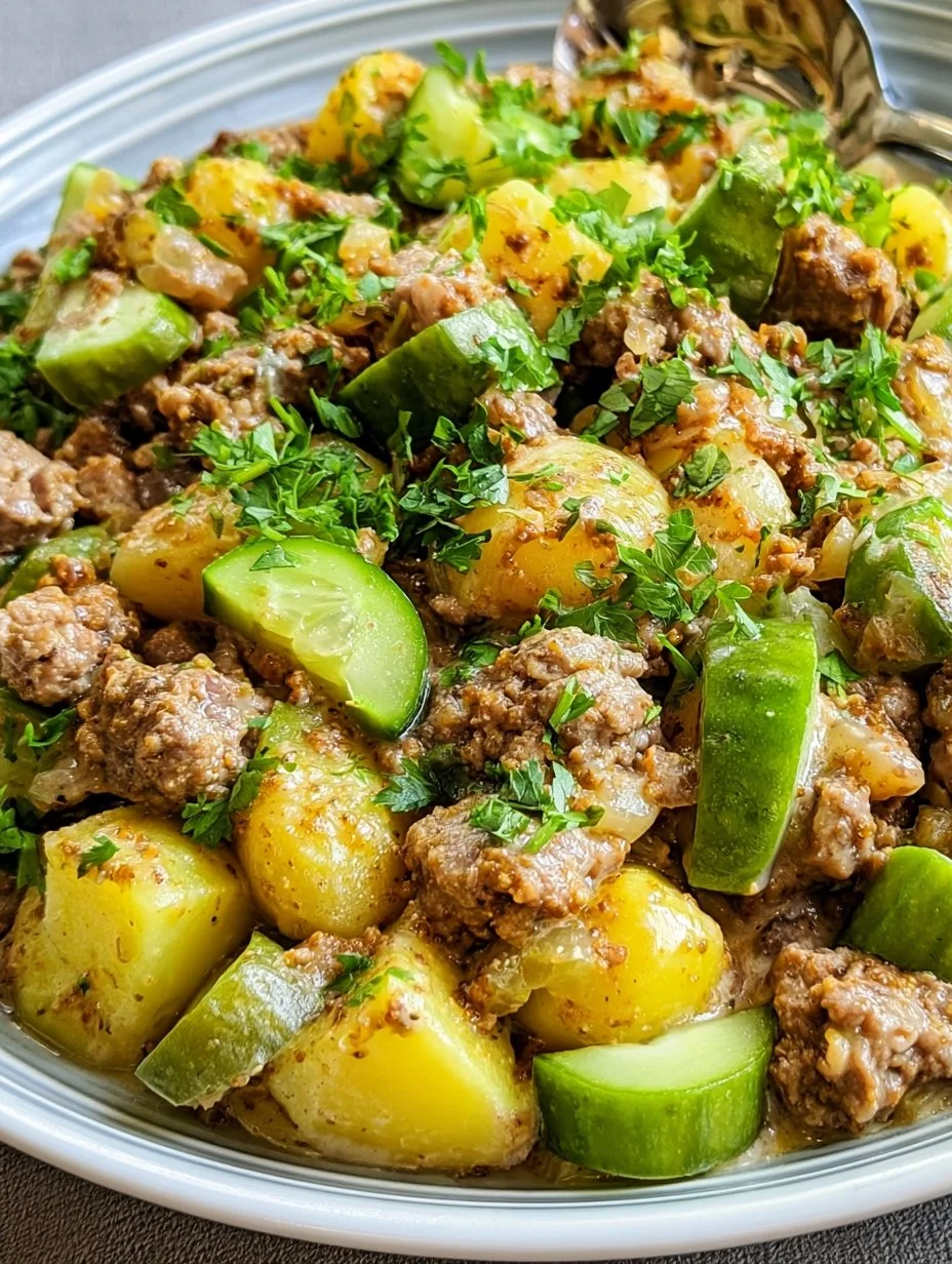 Schmorgurken mit Hackfleisch