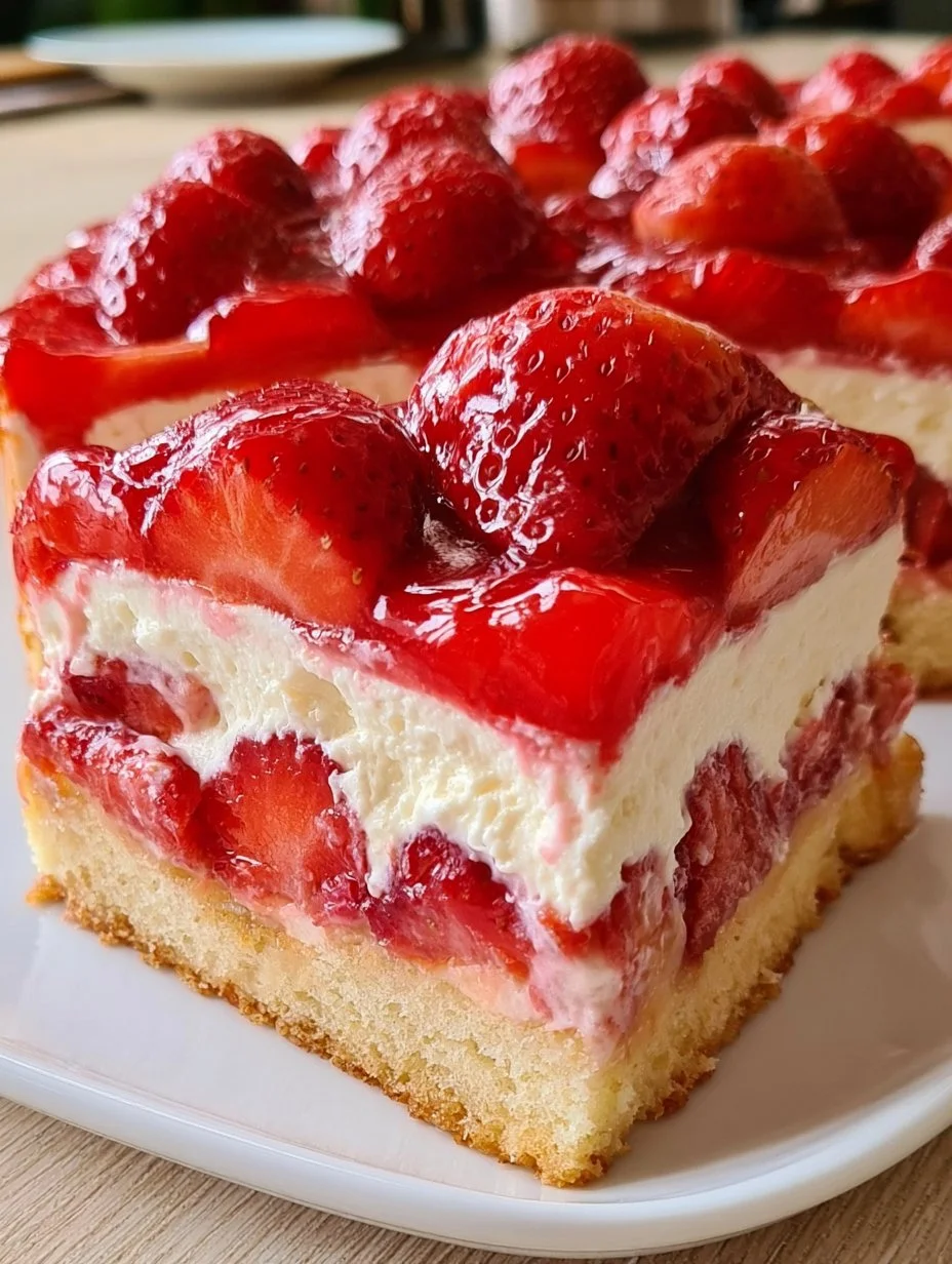 Schneller Erdbeerkuchen mit Schmand
