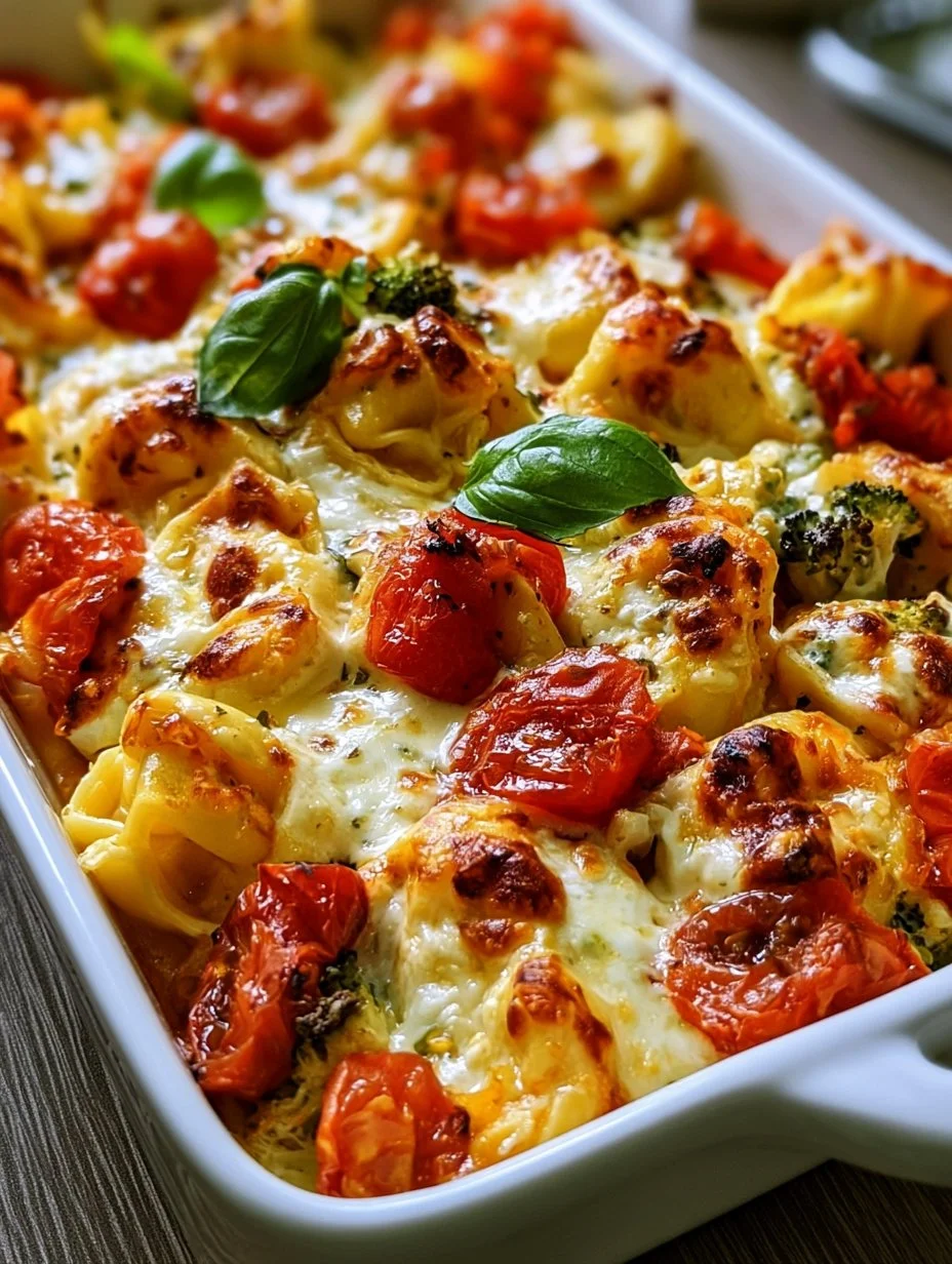 Tortellini-Auflauf mit Tomaten und Mozzarella