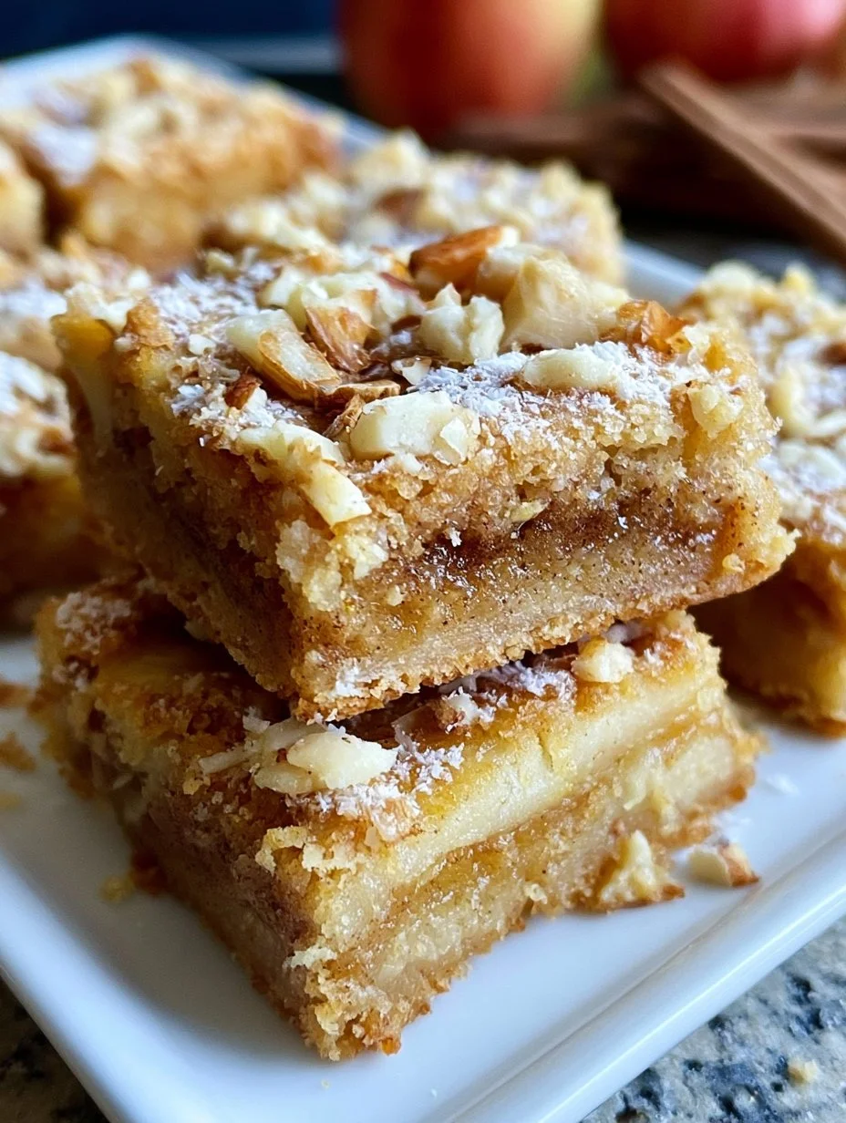 Zimt Apfel Blondies mit Mandelkruste
