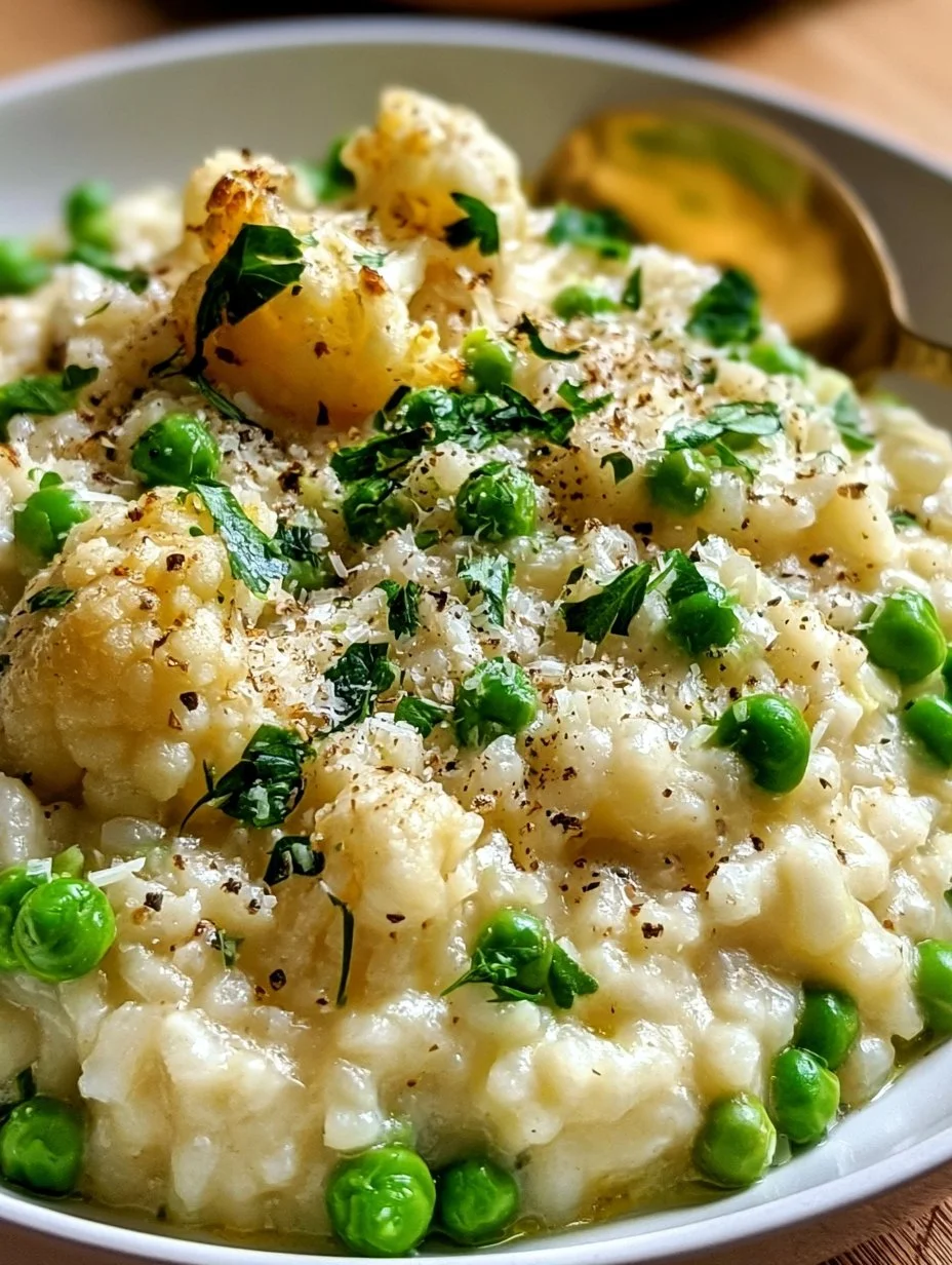 Blumenkohl- Erbsen-Risotto