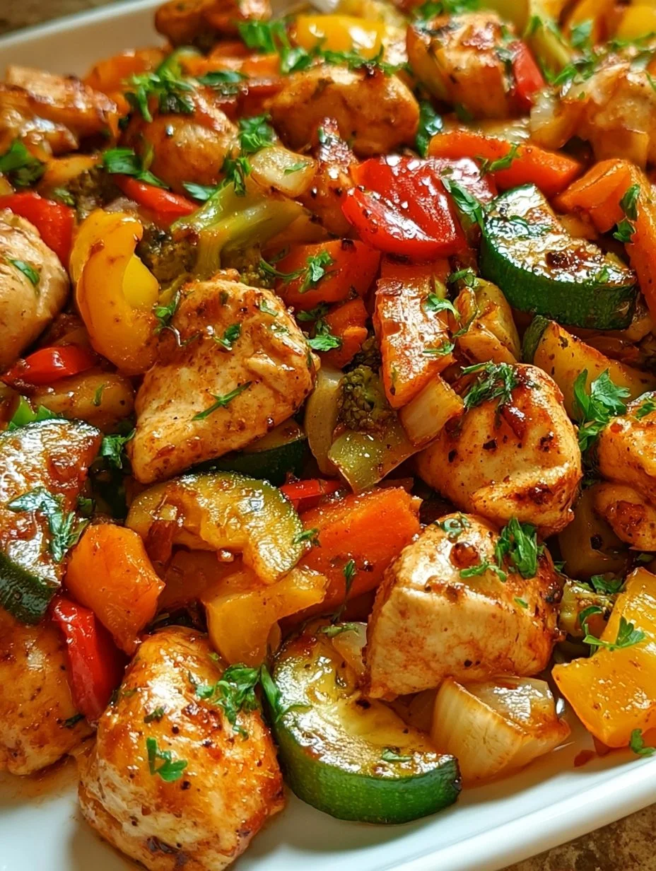 Gemüsepfanne mit Hähnchen
