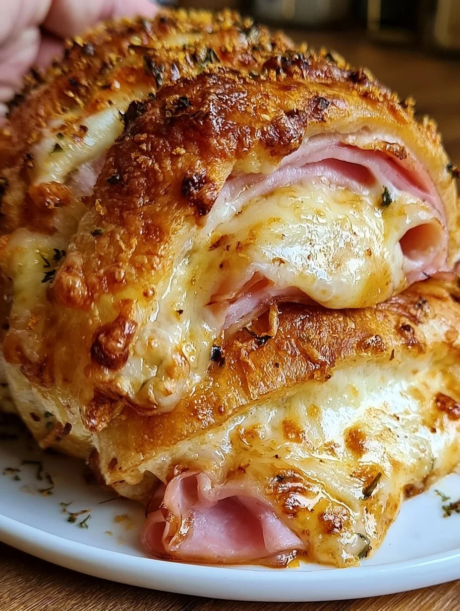 Handbrot mit Schinken und Käse
