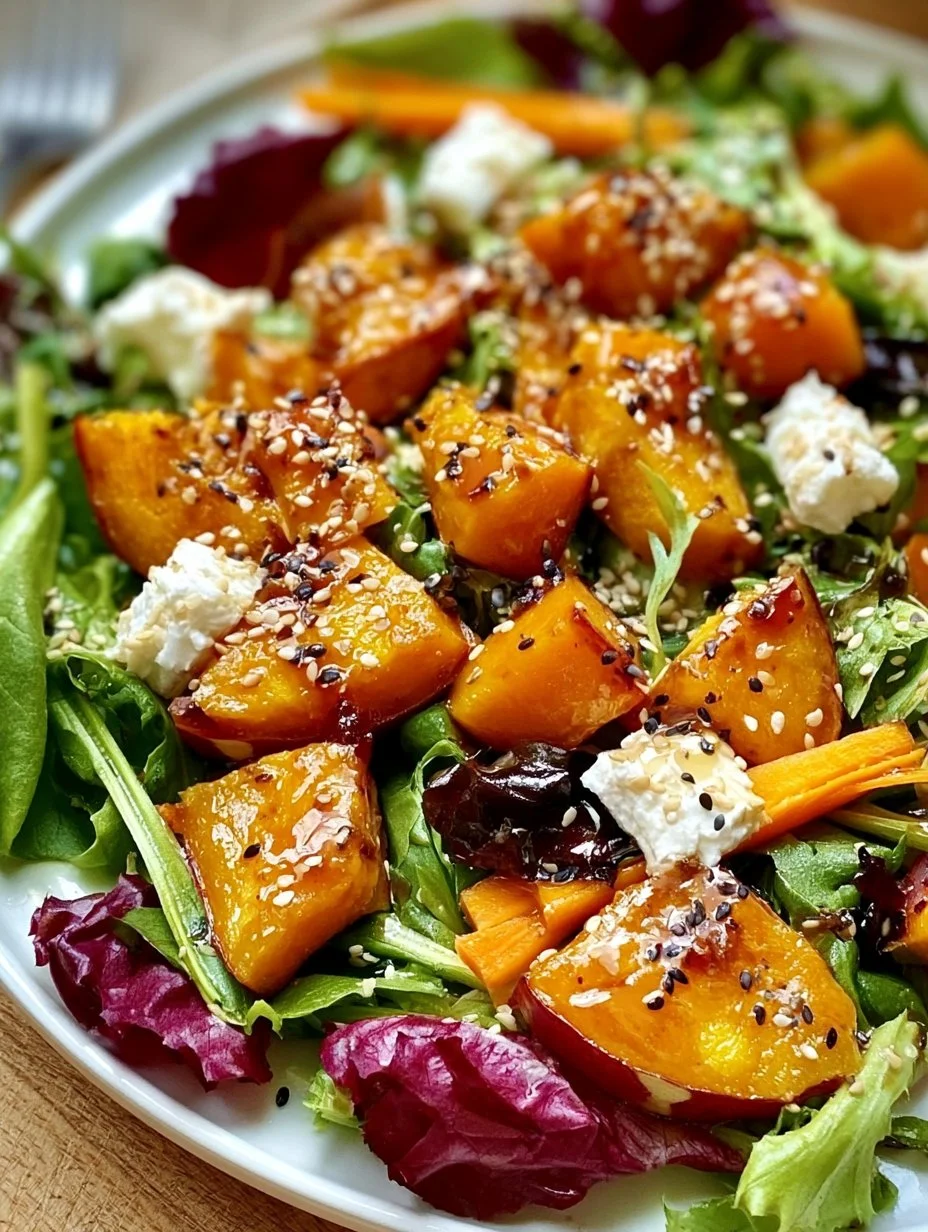 Herbstsalat mit Sesamkürbis