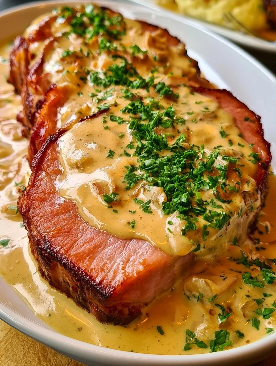 Kasseler in Honig- Senf-Sahnesauce