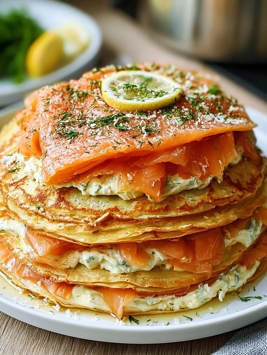 Räucherlachs-Crêpes-Torte