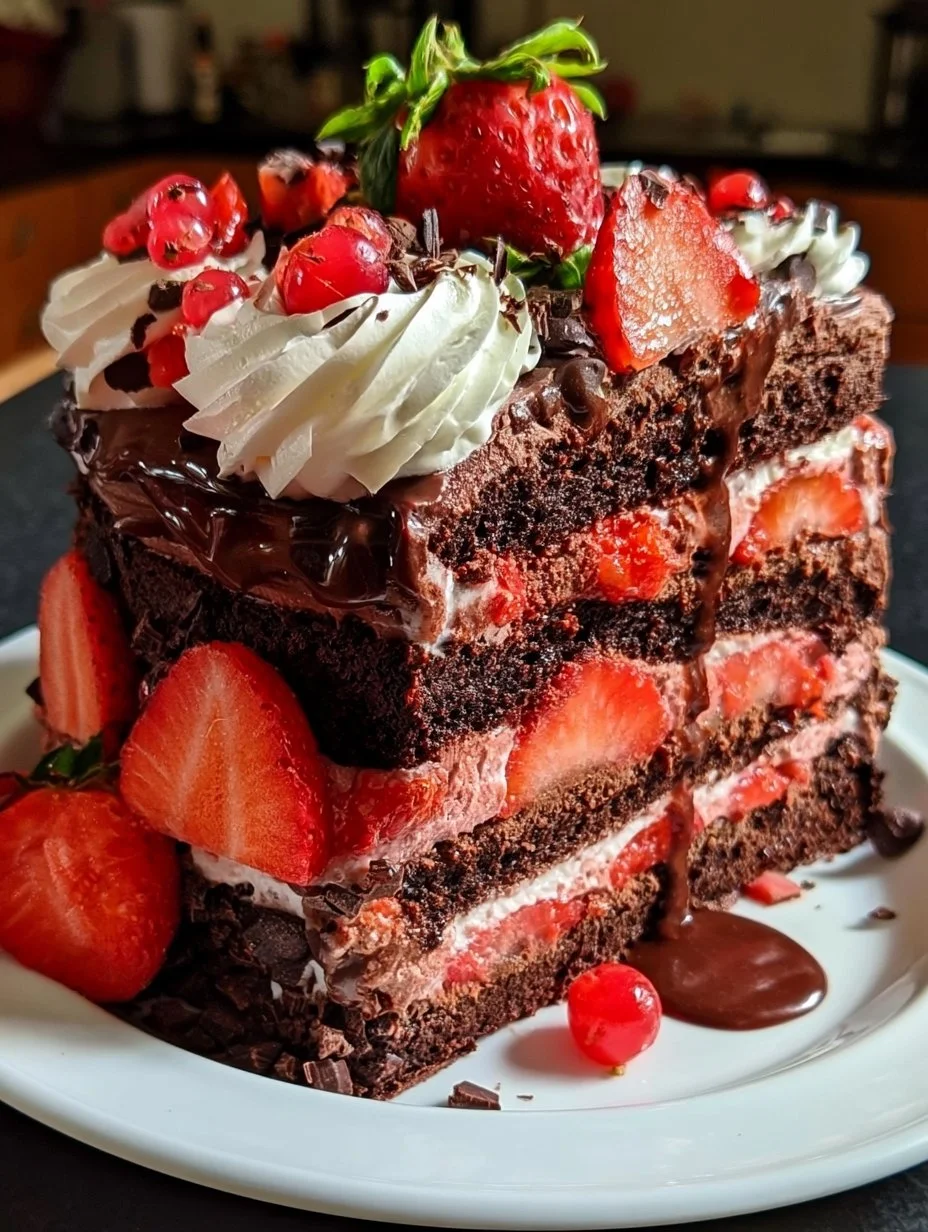 Saftige Erdbeer- Schoko-Torte