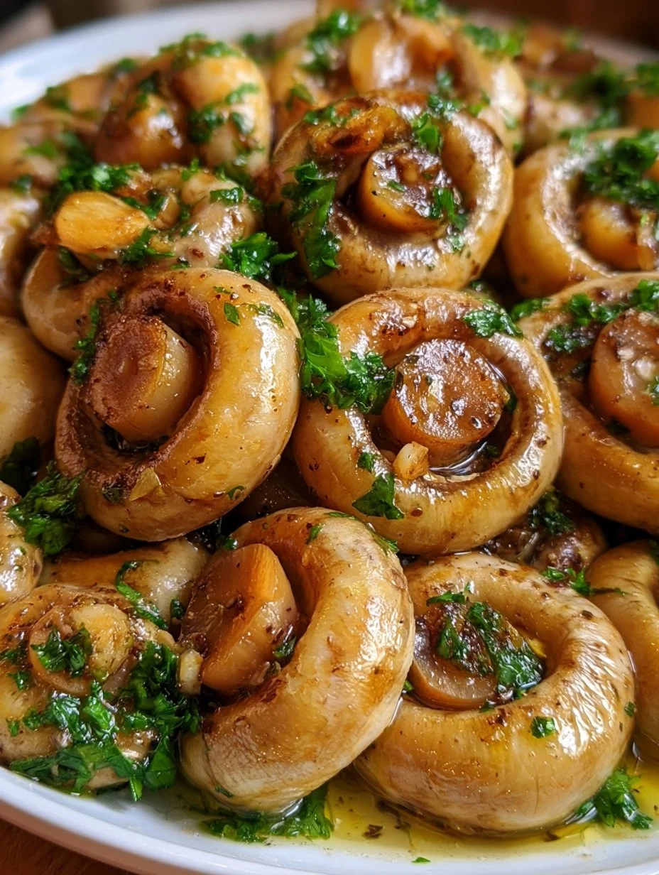 Saftige Knoblauch- Champignons