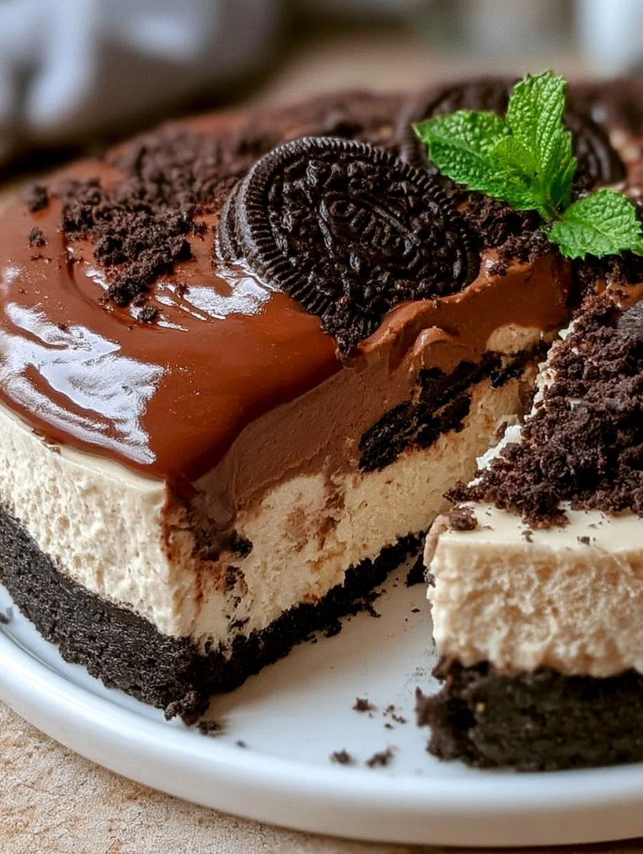 Schokoladenmousse Cheesecake mit Oreo-Boden
