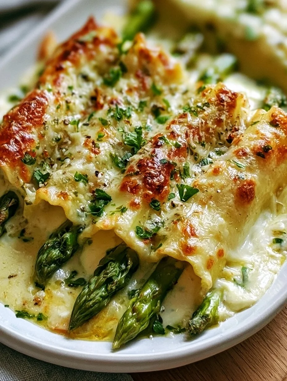 Überbackene Spargelcannelloni